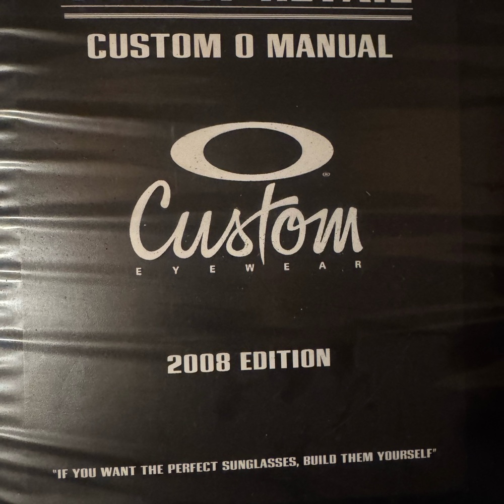 Oakley Eyewear Customization Guide/ Retail book Rare. The only book of this year